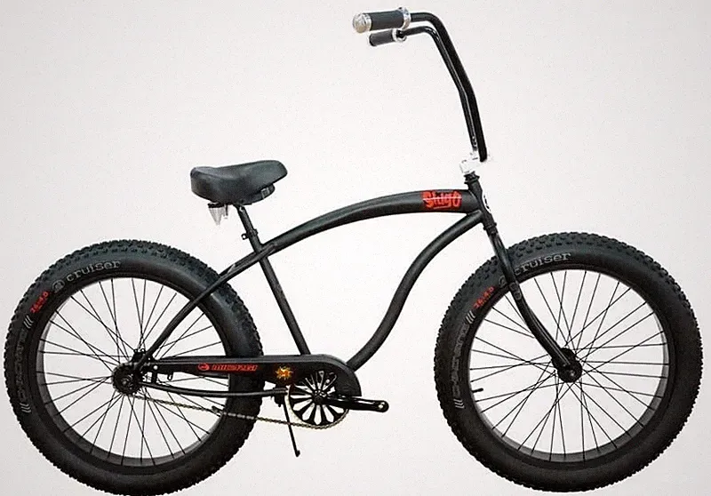 26" Slugo Stretch Beach Cruiser Bicycle 4" Fat Tires Rise Handlebar Bike