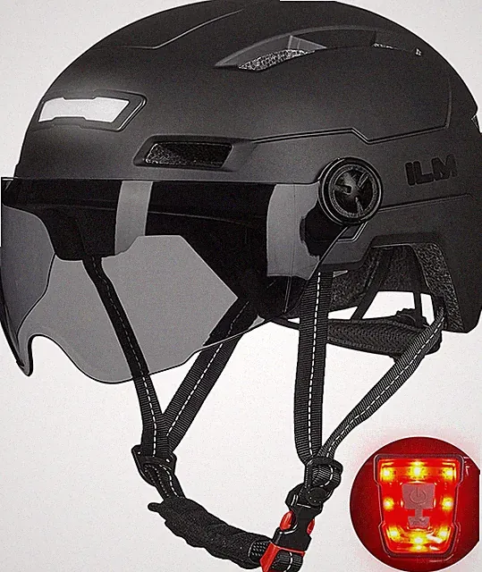 Adult Bike Helmet with USB Rechargeable LED Front and Back Light Mountain&Road B