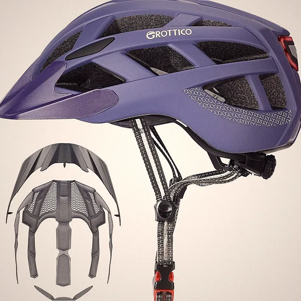 Adult-Men-Women Bike Helmet With Light Mountain Road Bicycle Helmet Size M