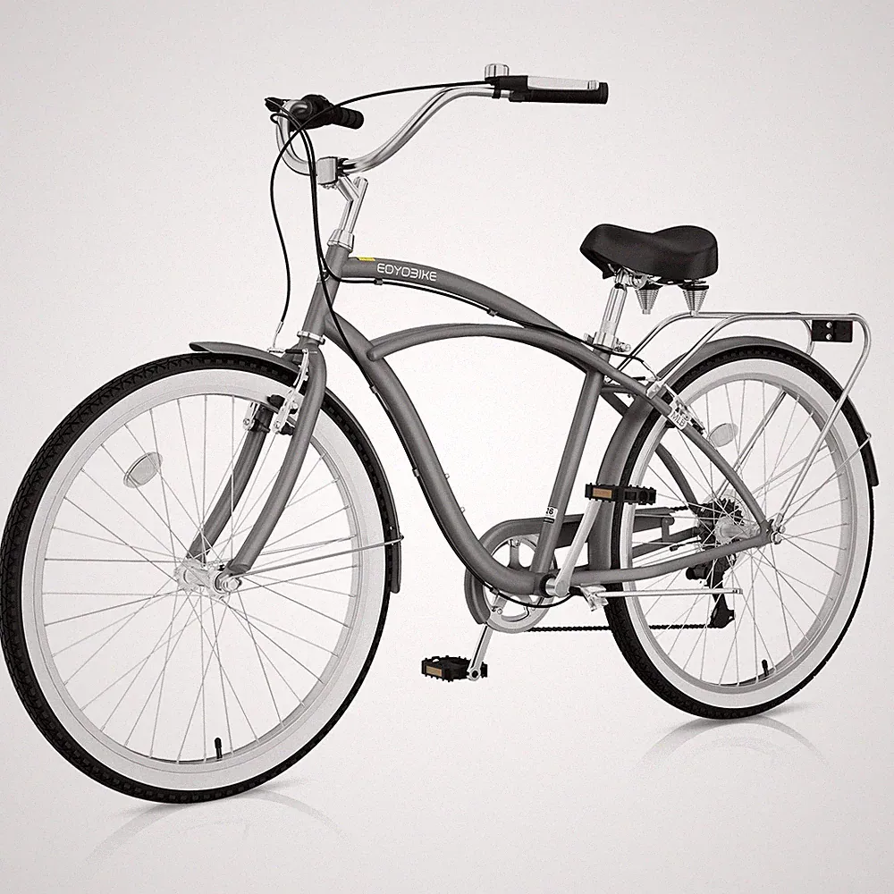 NAIZEA Cruiser Bike Adults 26" Step-Through Commuter Bicycle Classic Beach Bikes