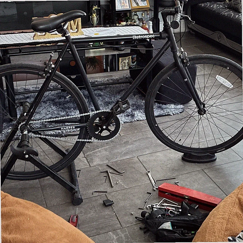 Retrospec Harper Single Speed/Fixed Gear Bike 700C Black Steel Rim Brakes